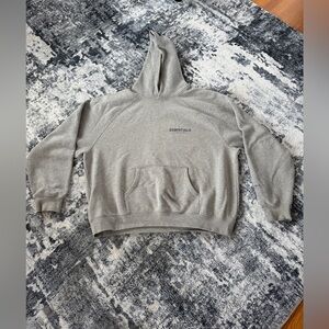XL Fear of god essentials heather oat grey hoodie
